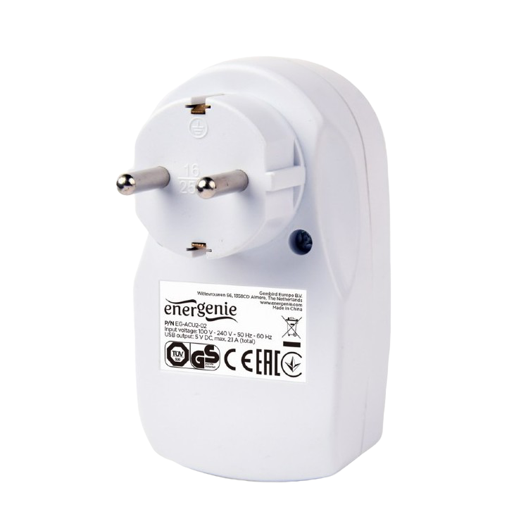 Зарядное устройство Energenie EG-ACU2-02, Белый