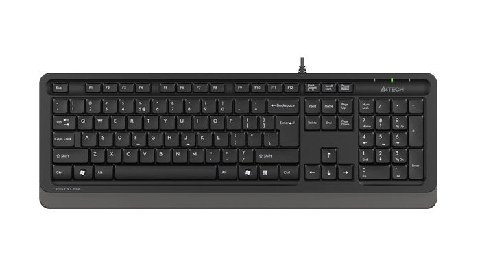 Клавиатура A4Tech FK10, Проводное, Чёрный/Серый