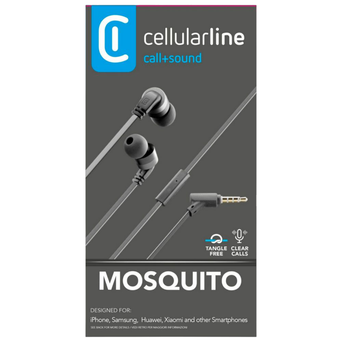 Гарнитура для мобильных телефонов Cellularline Mosquito, Проводной аналоговый, Чёрный