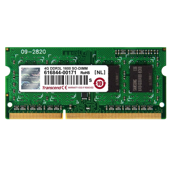 4GB DDR3 1600MHz SODIMM 204pin Transcend PC12800, CL11, 1.35V