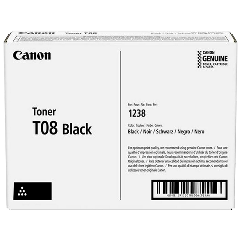 Cartuș pentru imprimantă Canon T08 Black, pentru i-Sensys X 1238i