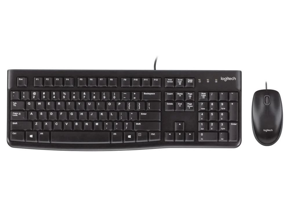 Set Tastatură + Mouse Logitech MK120, Cu fir, Negru