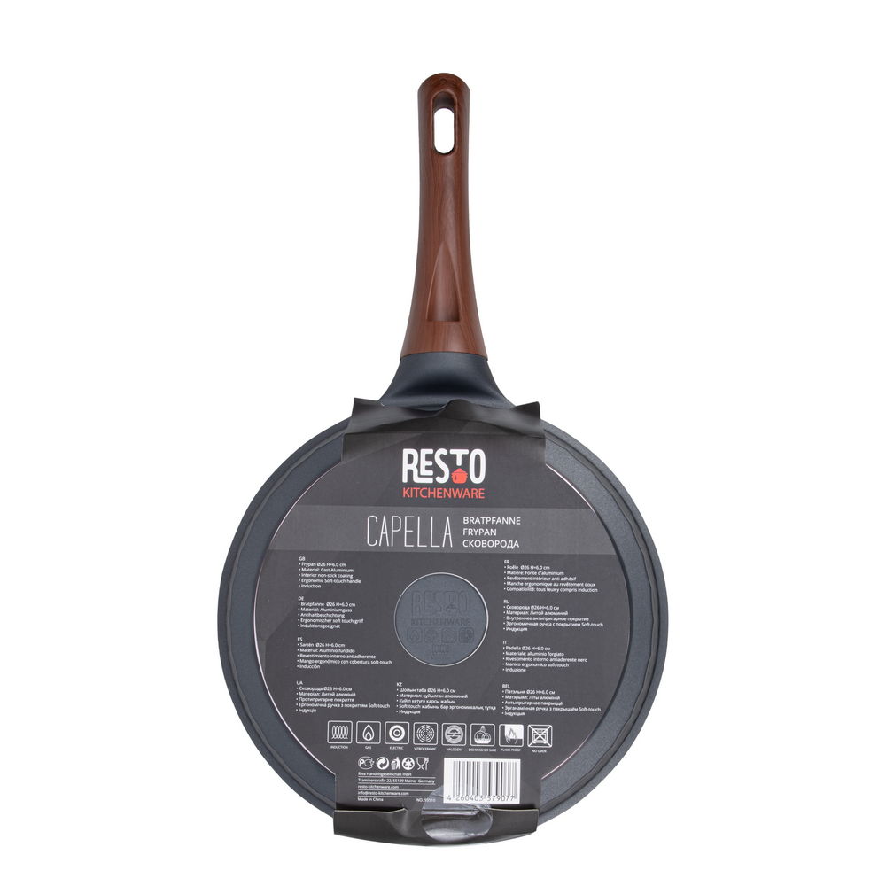 Tigaie RESTO 93510, 26cm, Negru