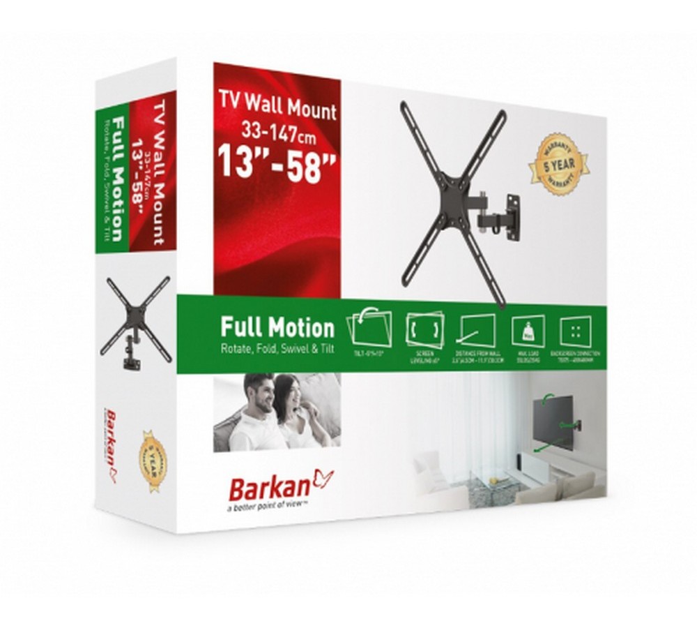 Suport TV de perete BARKAN E3423, Negru