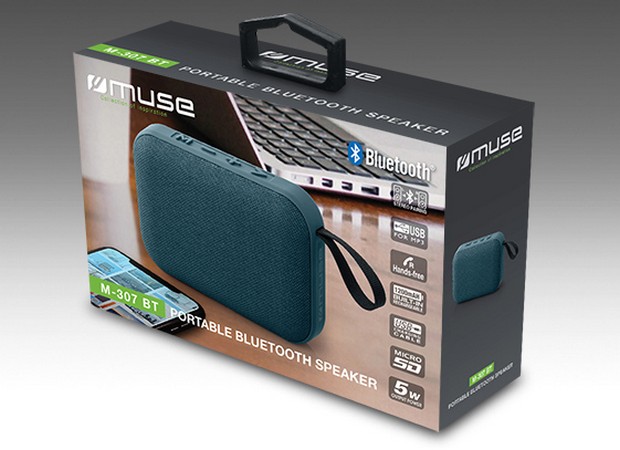 Portable Speaker MUSE M-307 BT, 5W, Dark Turquoise