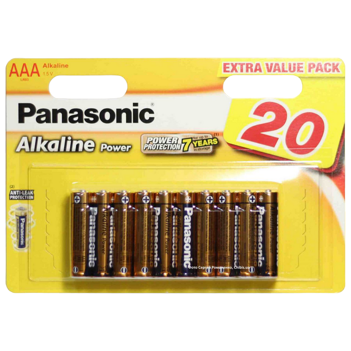 Батарейки Panasonic LR03REB, AAA, 20шт.