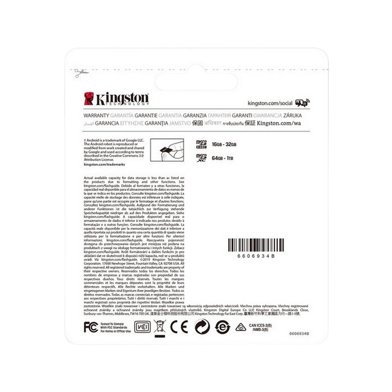 Карта памяти Kingston Canvas Select+, 64Гб (SDCS2/64GB)
