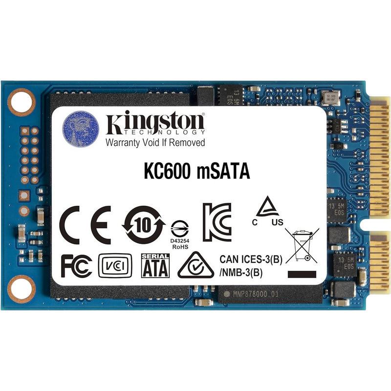 .mSATA SSD  256GB Kingston KC600 [R/W:550/500MB/s, 90K/80K IOPS, 150TBW, 3D-NAND TLC]