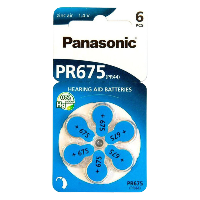 PR675, Blister*6, Panasonic, PR-675H/6LB (PR44), 5.4x11.6mm, 605mAh