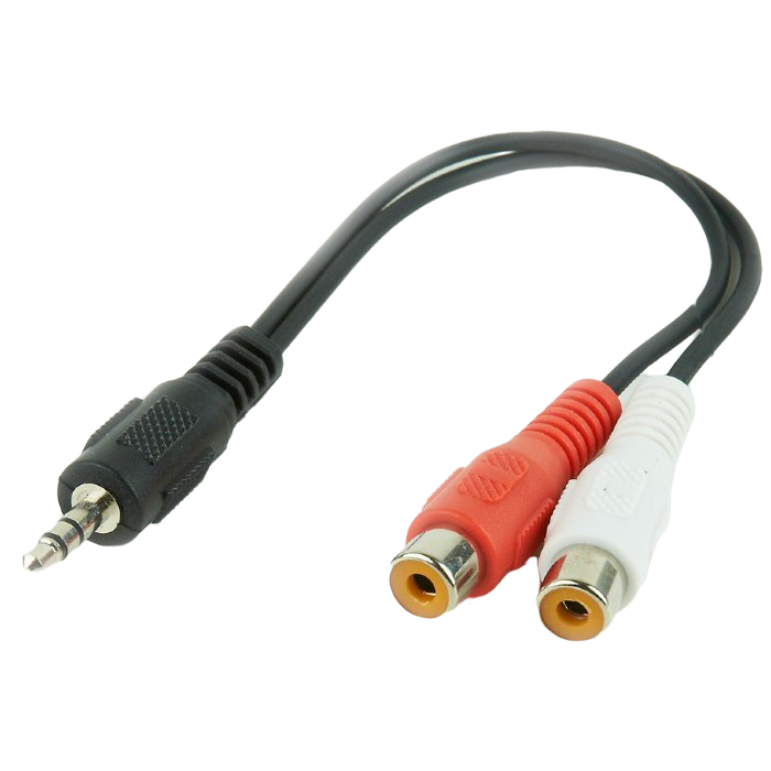 CCA-406 3.5mm stereo plug to 2 x phono sockets 0.2 meter cable, Cablexpert
