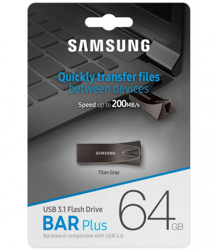 Memorie USB Samsung BAR Plus, 64GB, Grey