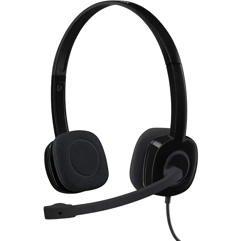 Гарнитуры для Колл-центров Logitech H151, Проводной аналоговый, Чёрный