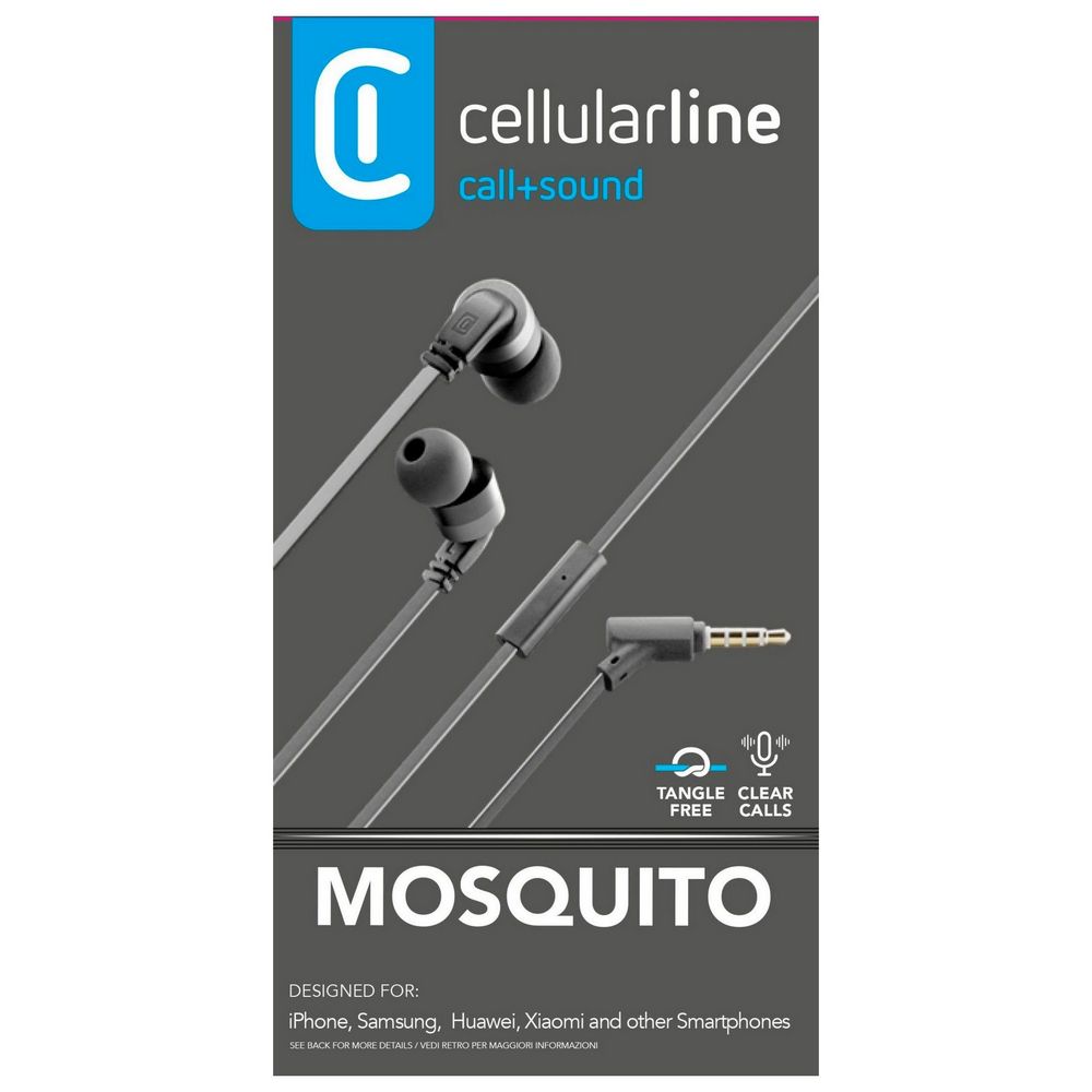 Căști pentru telefoane mobile Cellularline Mosquito, Cu fir, Negru