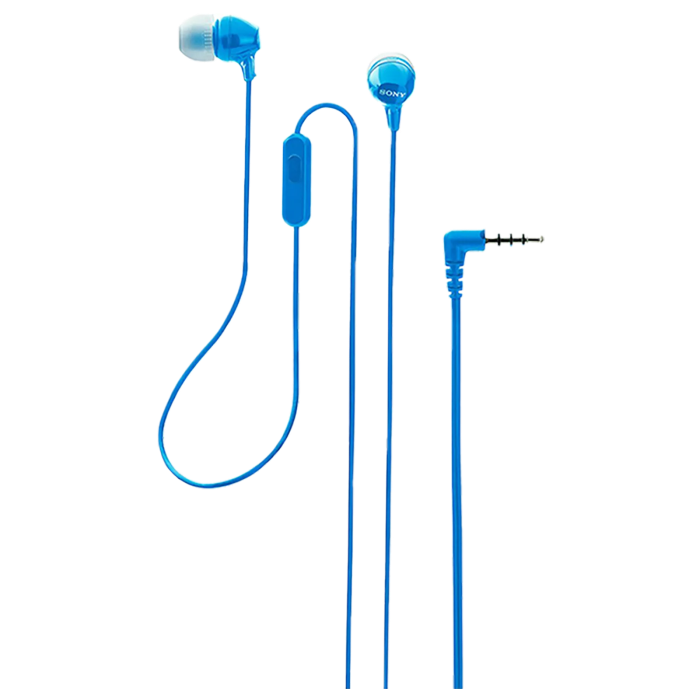 Гарнитура для мобильных телефонов SONY MDR-EX15AP, Проводной аналоговый, Синий