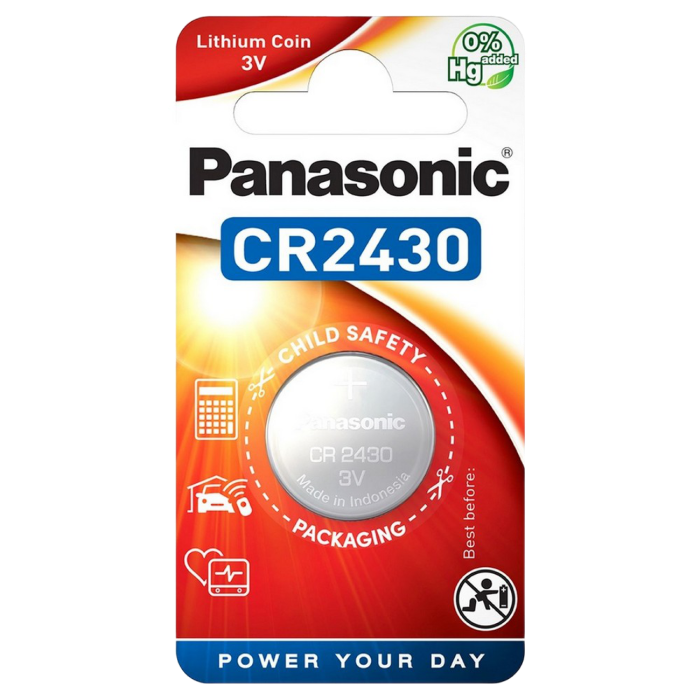 Дисковые батарейки Panasonic CR-2430EL, CR2430, 1шт.