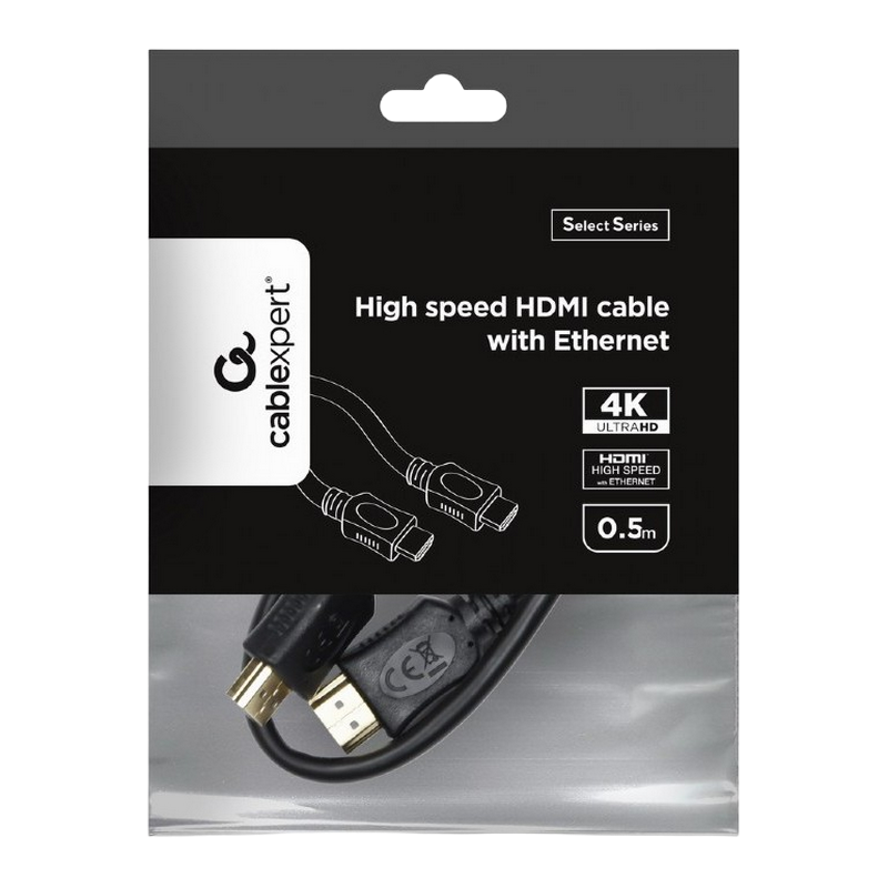 Видеокабель Cablexpert CC-HDMI4L-0.5M, HDMI (M) - HDMI (M), 0,5м, Чёрный