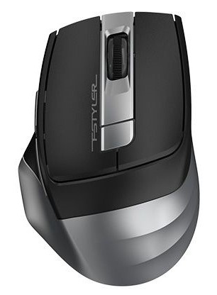 Wireless Mouse A4Tech FG35, Optical, 1000-2000 dpi, 6 buttons, Ergonomic, 1xAA, Black/Grey, USB