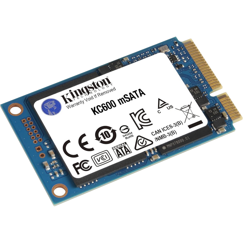 .mSATA SSD 1.0TB Kingston KC600 [R/W:550/520MB/s, 90K/80K IOPS, 600TBW, 1M MTBF, 3DTLC]