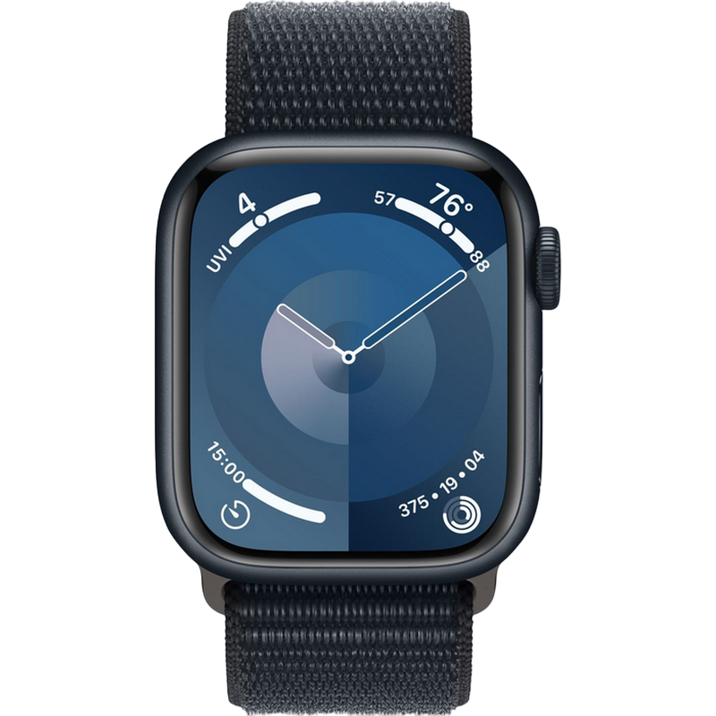 Apple Watch Series 9 GPS, 41mm Midnight Aluminium Case with Midnight Sport Loop, MR8Y3