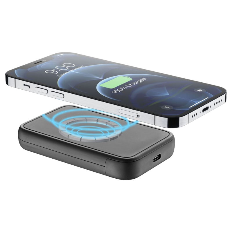 Wireless Power Bank Cellularline 5000mAh, MAG, Black