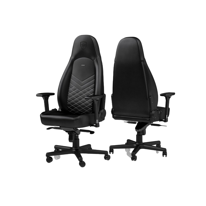 Игровое кресло Noblechairs Icon, Искусственная кожа, Черный/Белый