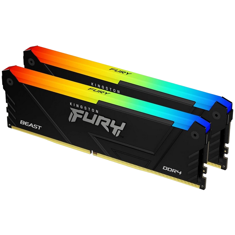Memorie RAM Kingston FURY Beast RGB, DDR4 SDRAM, 3200 MHz, 16GB, KF432C16BB2AK2/16