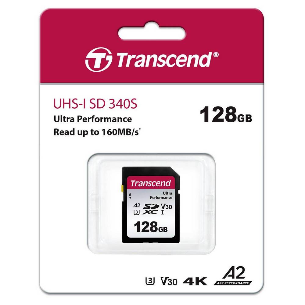 Карта памяти Transcend SDXC 340S, 128Гб (TS128GSDC340S)