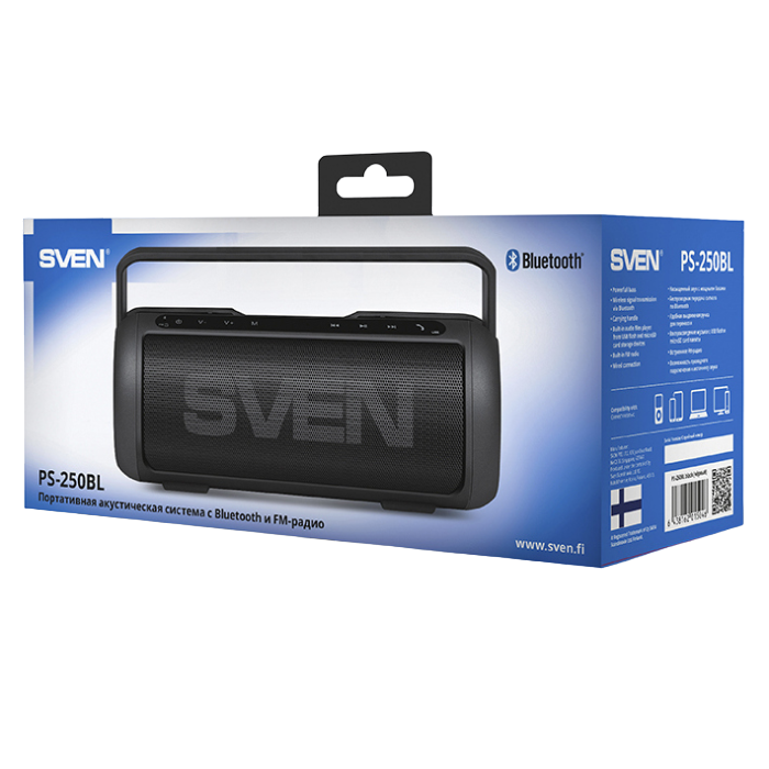 Портативная колонка SVEN PS-250BL, Чёрный