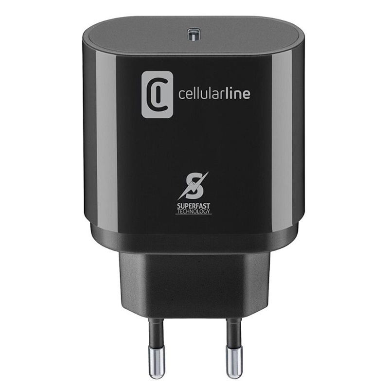Wall Charger Cellularline, Type-C, 25W, Black