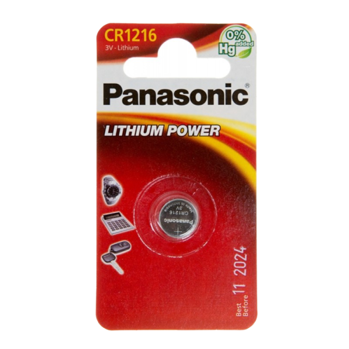 Дисковые батарейки Panasonic CR-1216EL, CR1216, 1шт.
