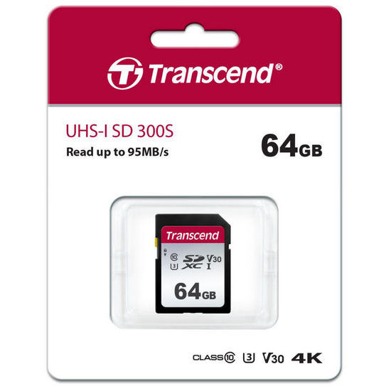 .64GB  SDXC Card (Class 10) UHS-I , U3, Transcend 300S  