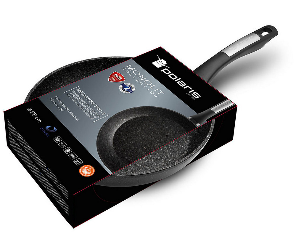 Сковорода polaris monolit-26f, 26cm, чёрный Thumbnail 11