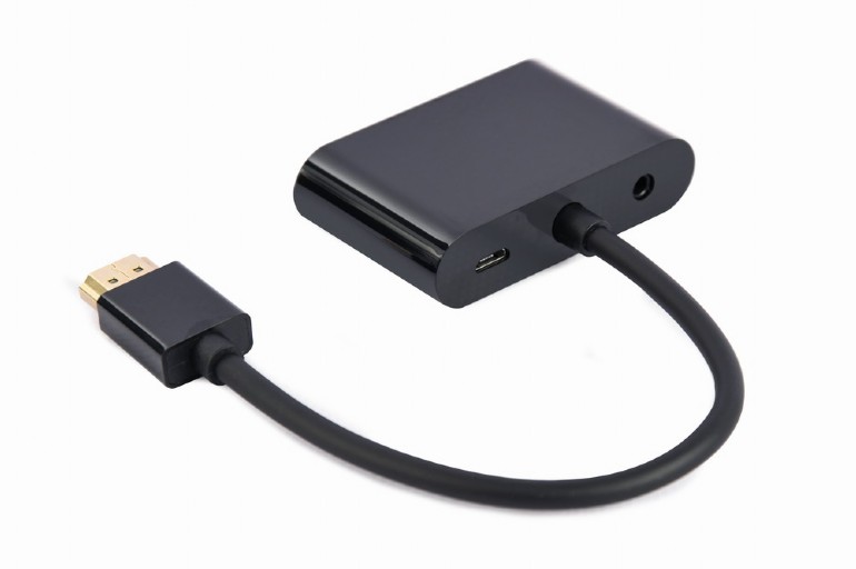 Adapter HDMI M to HDMI&VGA F + AUX, Cablexpert