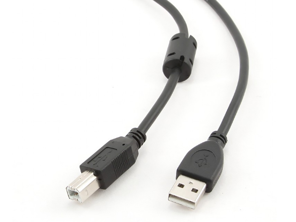 Cable USB, AM/BM,   1.5 m,  Retail pack, Cablexpert, Black, CCFB-USB2-AMBM-1.5M