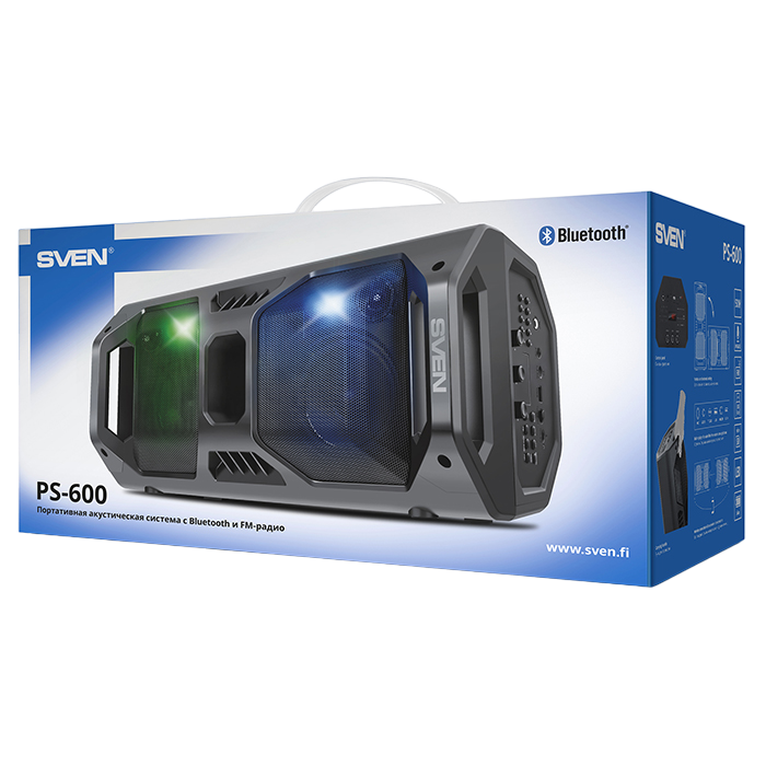 Портативная колонка SVEN PS-600, Чёрный