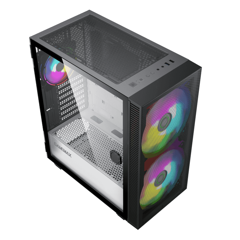 Carcasă PC Gamemax Aero, Midi-Tower, Fără PSU, Negru