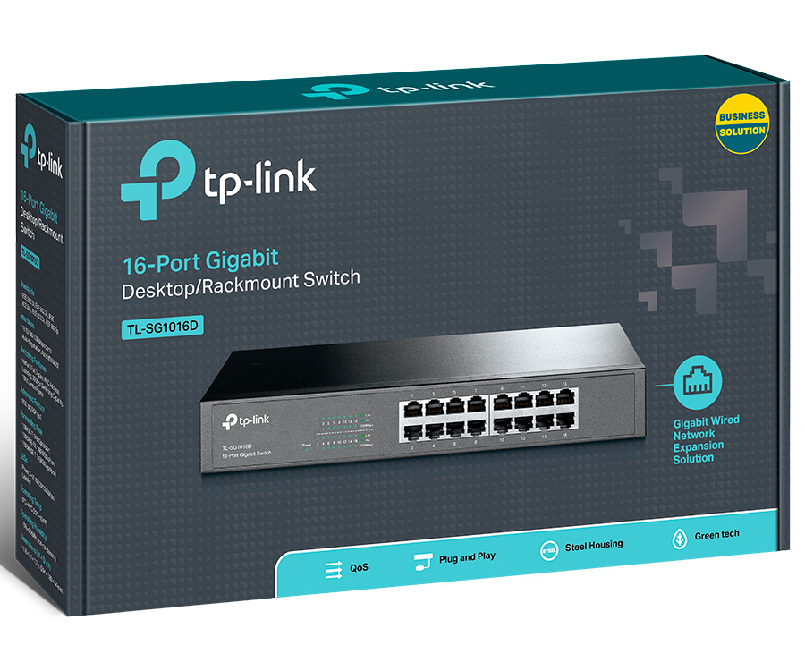Switch de rețea TP-LINK TL-SG1016D, 16x 10/100/1000 Mbps