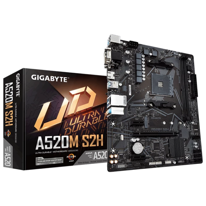 Placă de bază Gigabyte A520M S2H 1.0, AM4, AMD A520, Micro-ATX