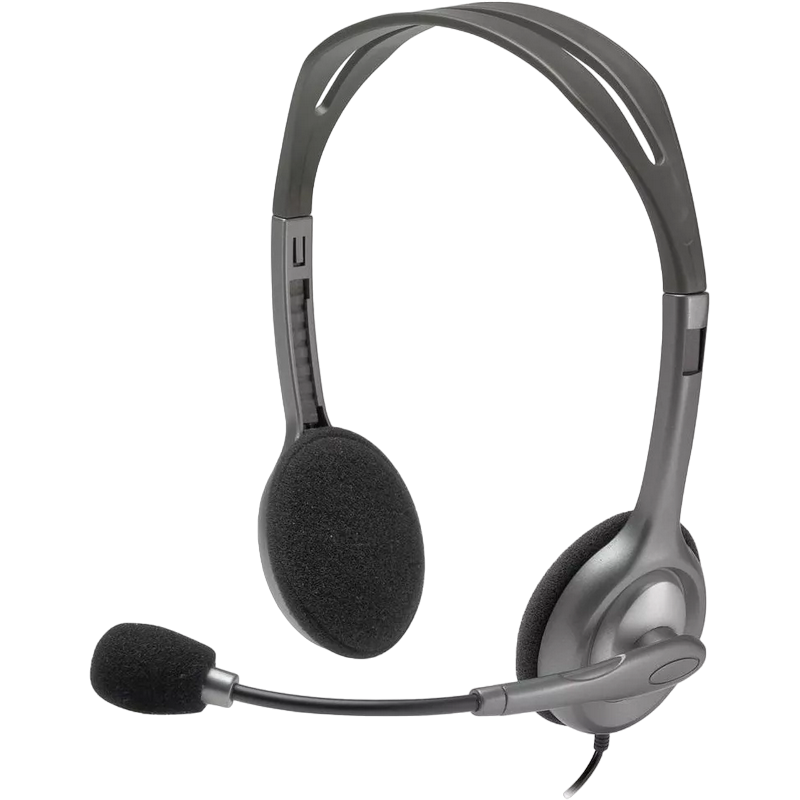 Гарнитуры для Колл-центров Logitech H111, Проводной аналоговый, Серый
