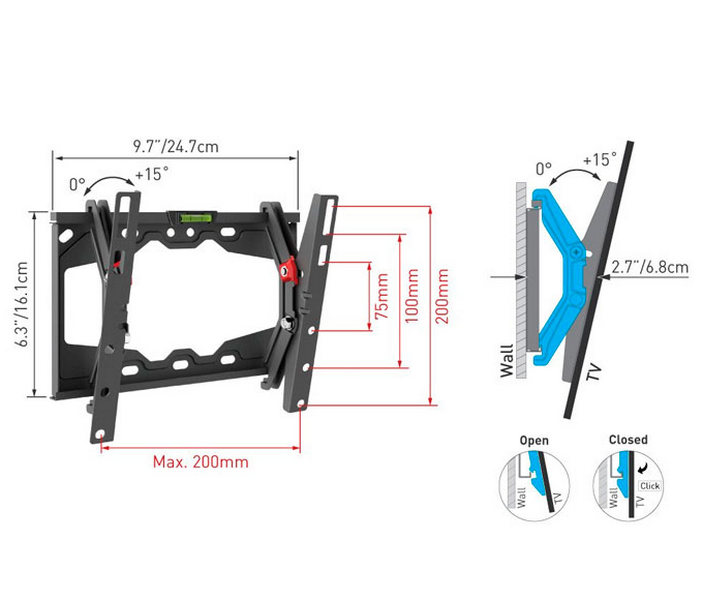 Suport pentru TV Barkan ''E210+'' Black 13