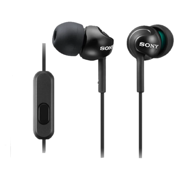 Гарнитура для мобильных телефонов SONY MDR-EX110AP, Проводной аналоговый, Чёрный