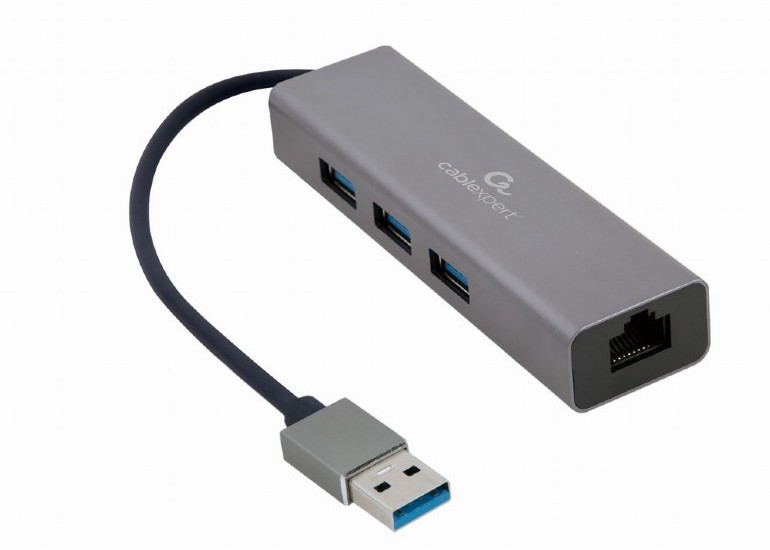 Hub 3-port with built-in LAN port Cablexpert A-AMU3-LAN-01