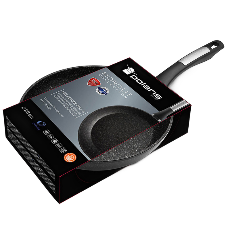 Сковорода polaris monolit-26f, 26cm, чёрный Thumbnail 16