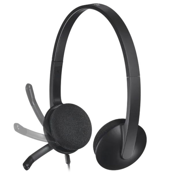Гарнитуры для Колл-центров Logitech H340, Проводной аналоговый, Чёрный