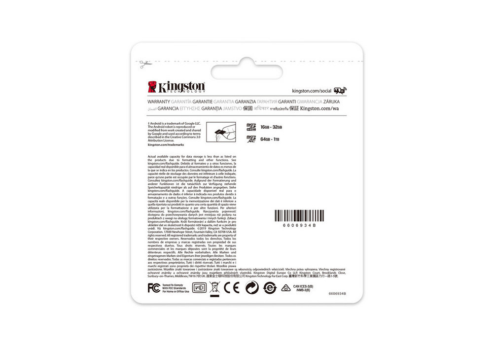 Карта памяти Kingston Canvas Select+, 64Гб (SDCS2/64GB)