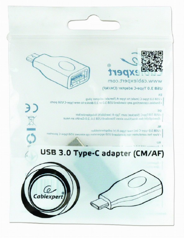 Adapter  Type-C male / USB3.0 female, CM/AF, Cablexpert, A-USB3-CMAF-01