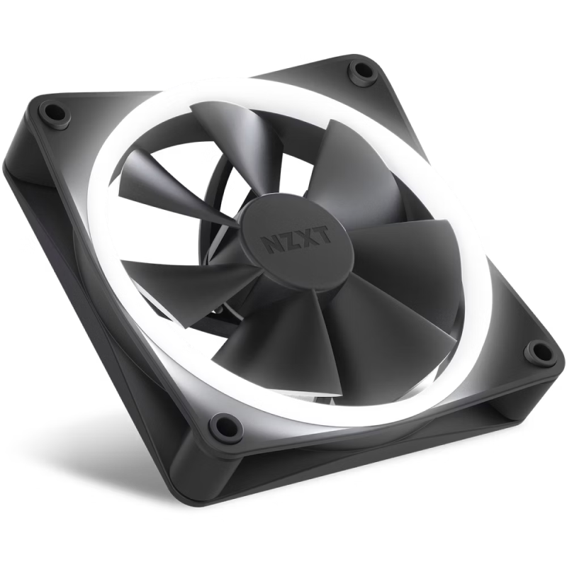PC Case Fan NZXT F120 RGB, 120x120x26mm, 18 LEDs, 17-27.5dB, 14-50CFM, 500-1800RPM, FDB, 4 Pin,Black