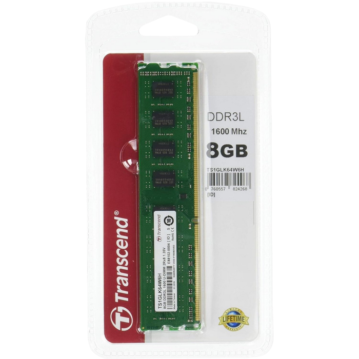 .8GB DDR3-1600MHz   Transcend  PC12800, CL11, 1.35V