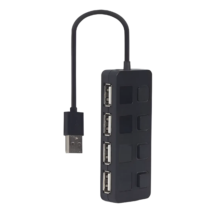 USB 2.0 Hub 4-port with switches, Gembird 