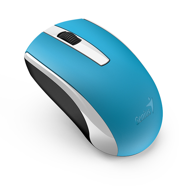 Wireless Mouse Genius ECO-8100, Optical, 800-1600 dpi, 3 buttons, Ambidextrous, Rechar., Blue